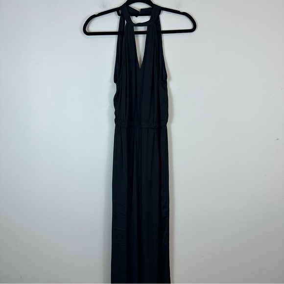 Kendall & Kylie | Black Satin Halter Neck Jumpsuit Size Small - Picture 1 of 6
